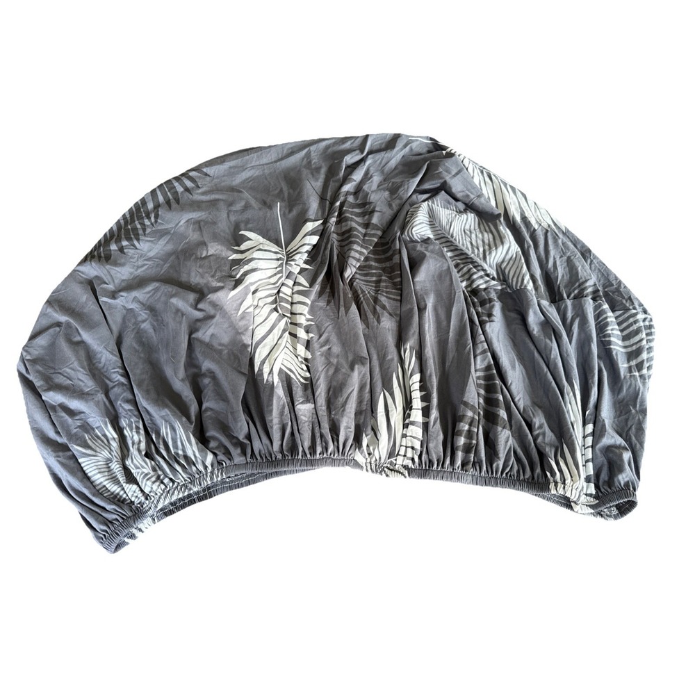 2 Seater Chair Soft Cover Slipcover Gray Fern/ Palm Leaf Pattern Stretch Cover